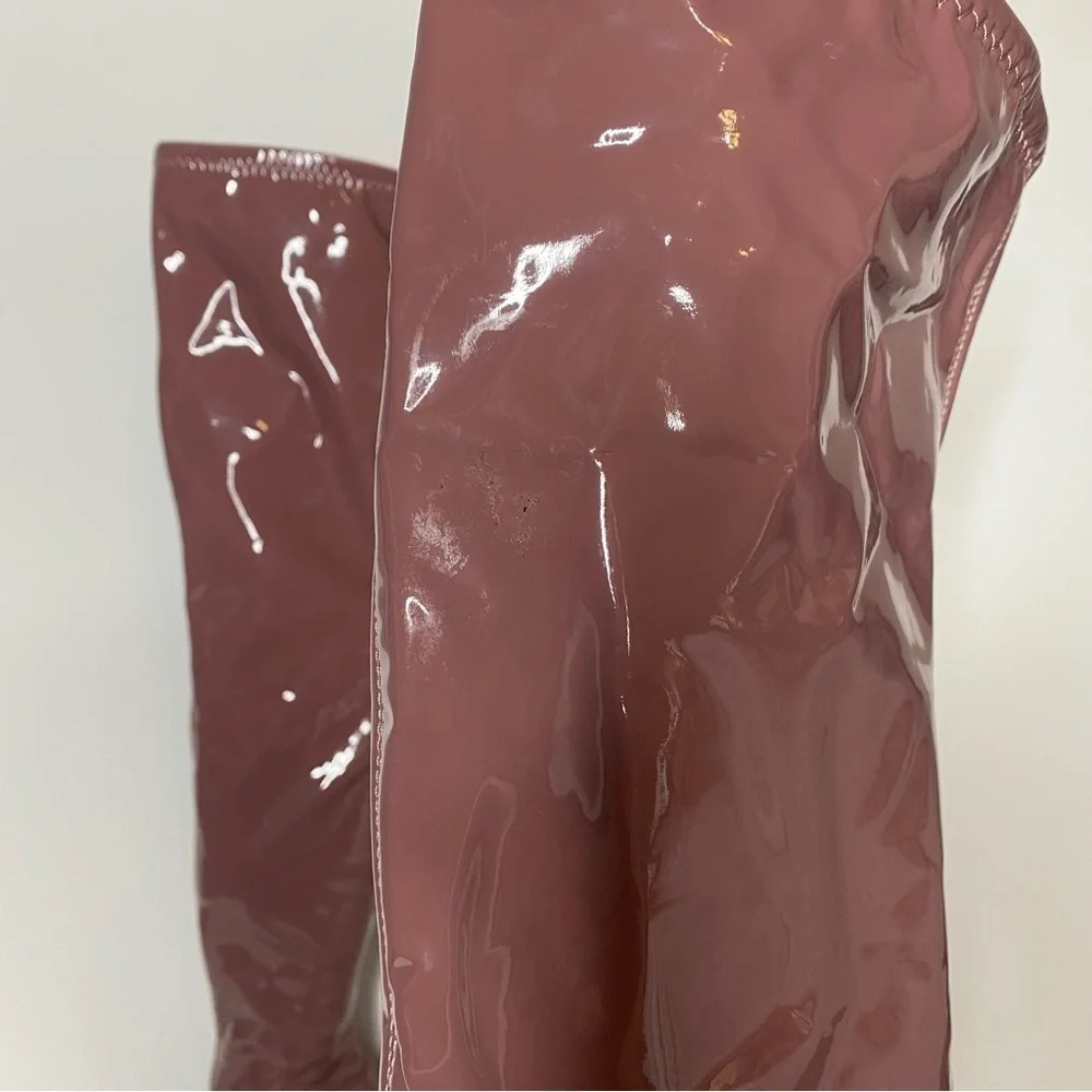 Steve Madden Viktory Pink Patent Faux Leather Over The Knee Boot 7 1/2